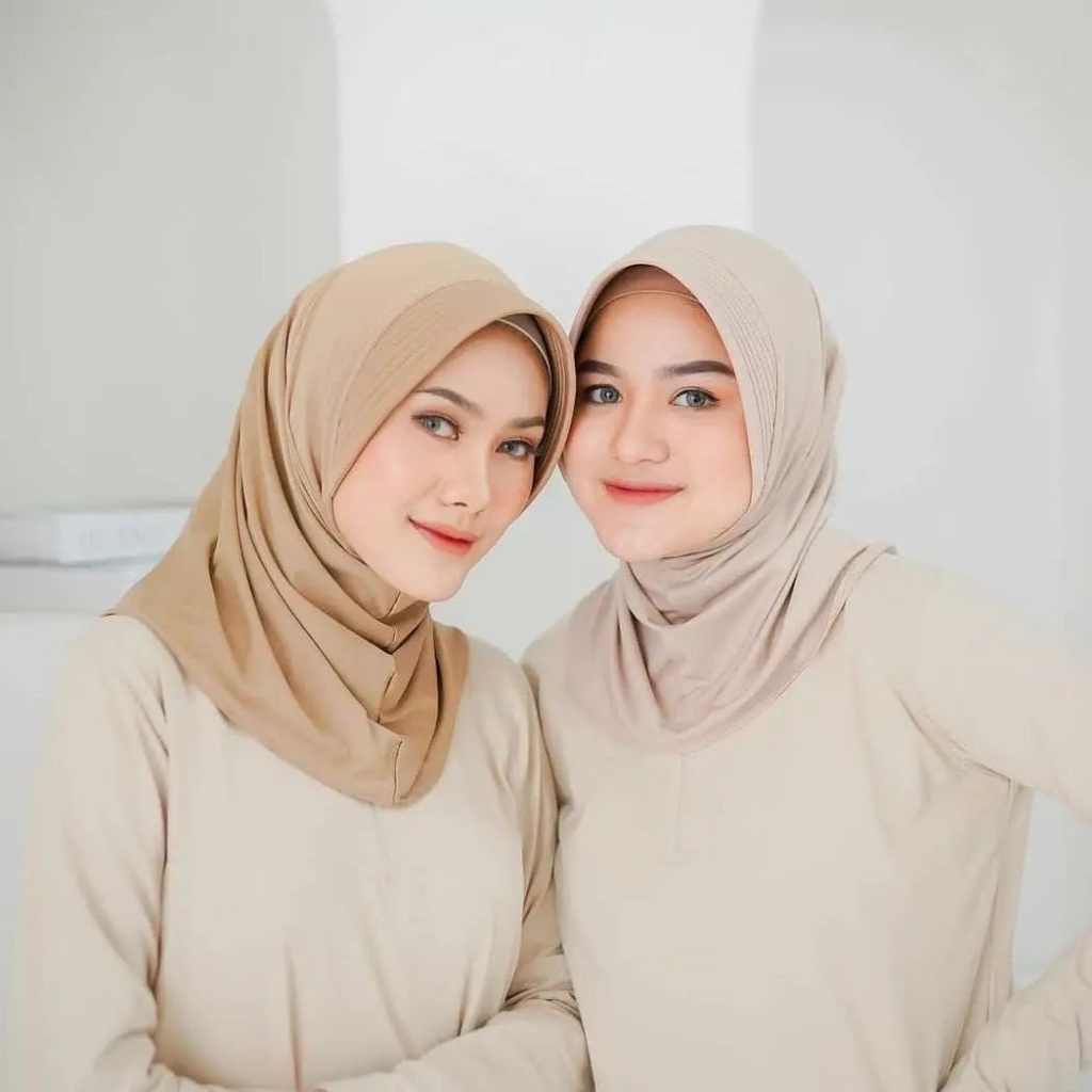 MALAYU HIJAB Kerudung Krudung Hijab Jilbab Bergo Olahraga Sport Sporty Volly Wanita Muslim Bahan Jersey Zoya Premium Korea Murah Instan Instant Syari Warna Putih-2