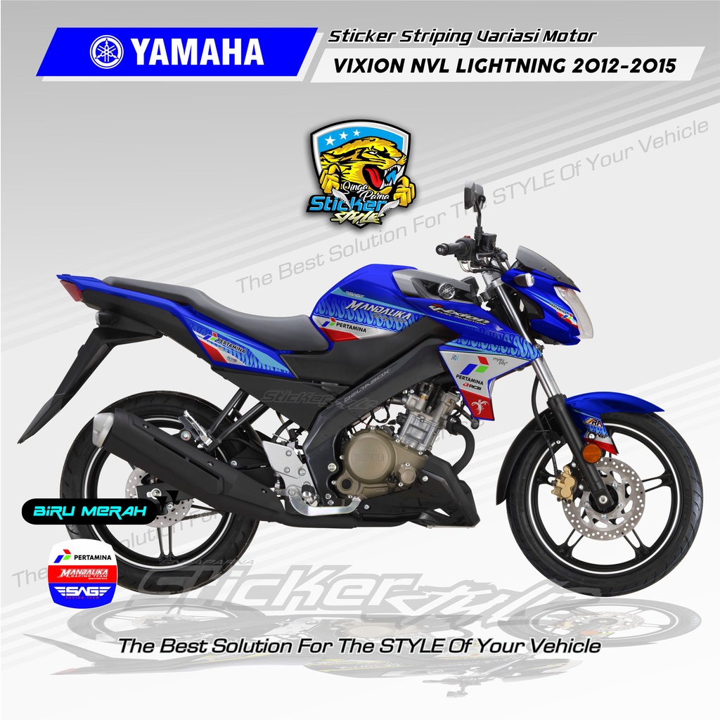 STRIPING VARIASI MOTOR | DECAL YAMAHA VIXION NVL LIGHTNING 2012-2014 LIVERY PERTAMINA MANDALIKA SAG