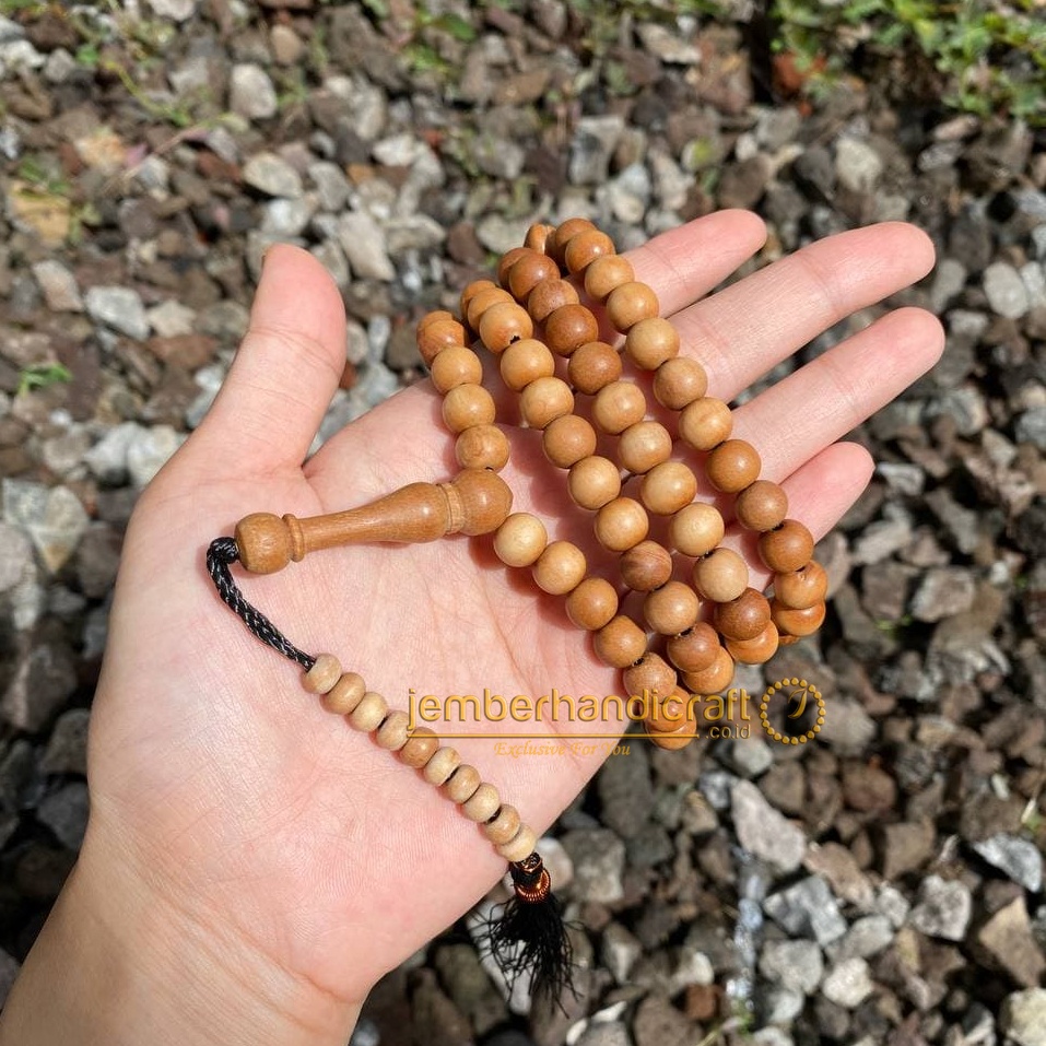 TASBIH KAYU CENDANA JAWA ORIGINAL 8MM DAN 10MM 99BUTIR