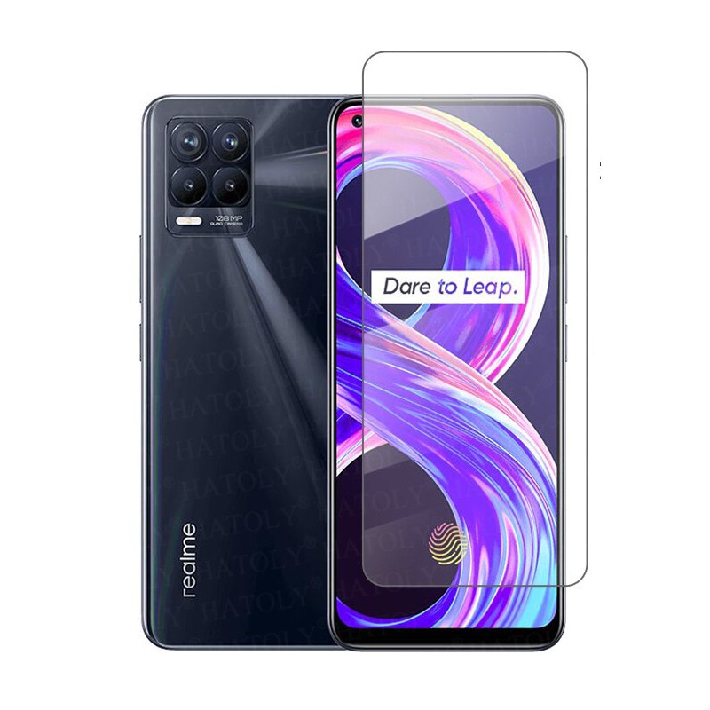 PAKET Case REALME 8 2021 Casing + Tempered Glass Layar Clear + Skin Carbon