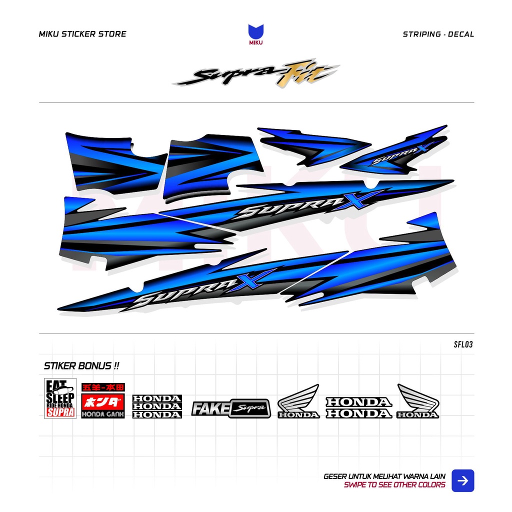 STRIPING SUPRA FIT LAMA SFL03 STIKER MOTOR SUPRA FIT LAMA VARIASI TULISAN SUPRA X OLD WAVE 100 STICK