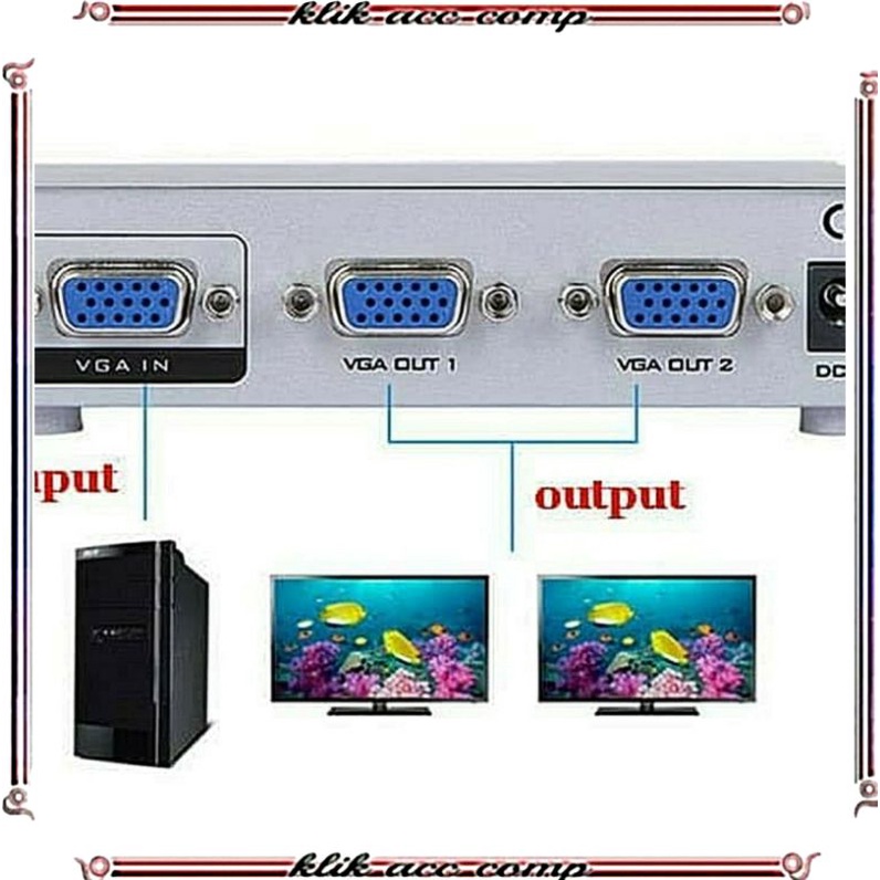 Vga Splitter 2 port Bandwith150Mhz