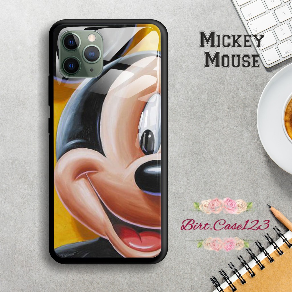 Back case glass MICKEY MOUSE Oppo A3s A1k A5 A9 2020 A7 F9 A5s A31 A52 a53 A92 A37 A57 A59 BC1521
