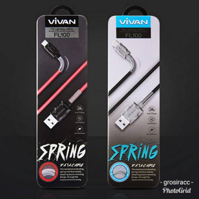 KABEL DATA IPHONE By VIVAN FL100S 2.4A FAST CHARGER iPhone 5/ 5S/ 6/ 6S/ 7 /8 /8+ dll