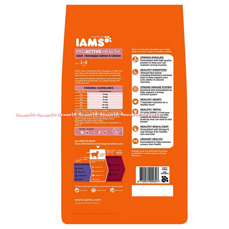 Iams 1kg Proactive Health Healthy Adult Makanan Kucing Seat Iam iam's