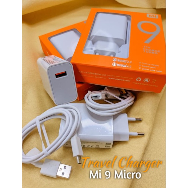 CHARGER XIOMI MI 9 KEPALA CHARGER BESAR SUDAH QUALCOM DAN SUPORT FAST CHARGING USB TYPE  C
