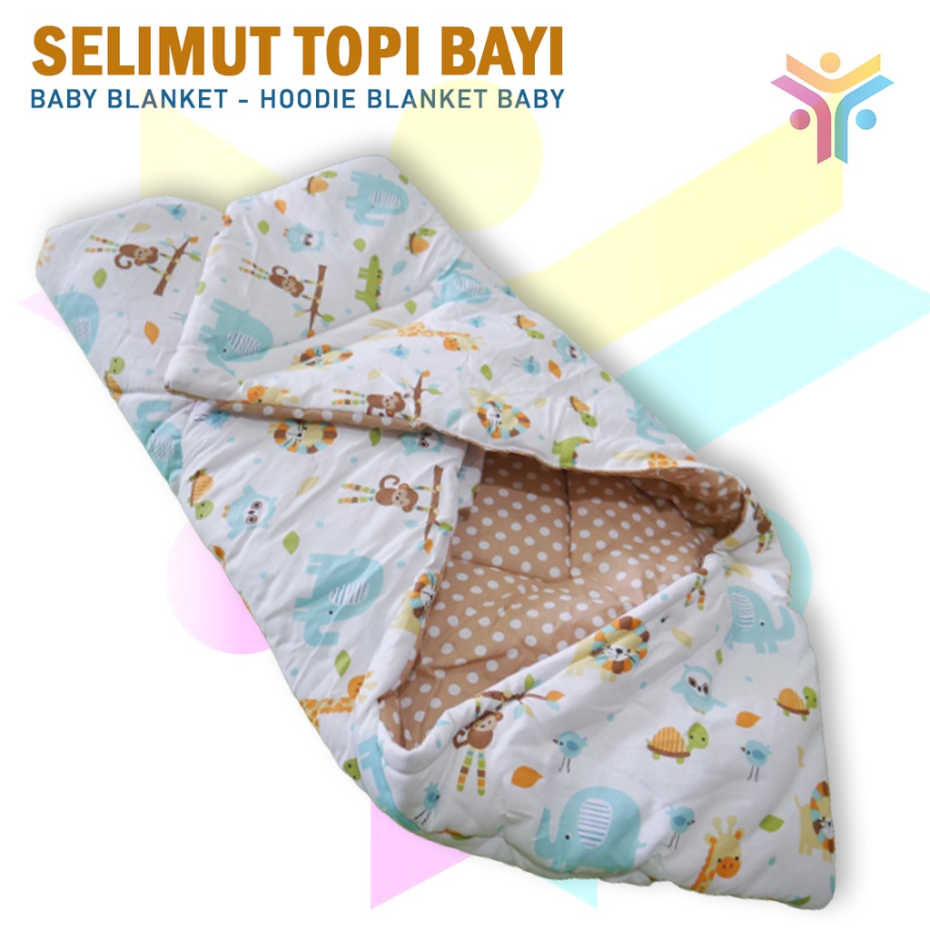 18 || Selimut topi bayi - baby blanket - hoodie blanket baby || kado lahiran bayi