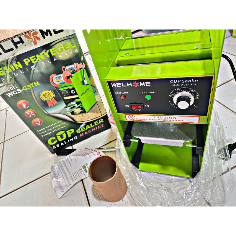 Kap Sealer Tinggi WELHOME WCS C 37 N / Mesin Penyegel Gelas Manual Kap ukuran Besar / Cup Sealer Sealing Machine