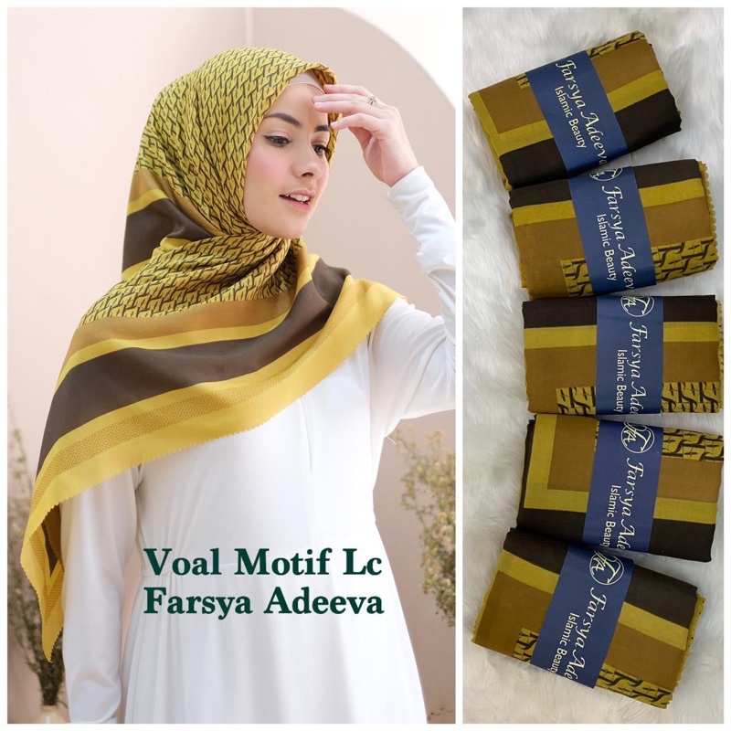 Jilbab Adeeva Denay Motif Koran Segiempat Voal Premium 30+ Motif-Motif 32