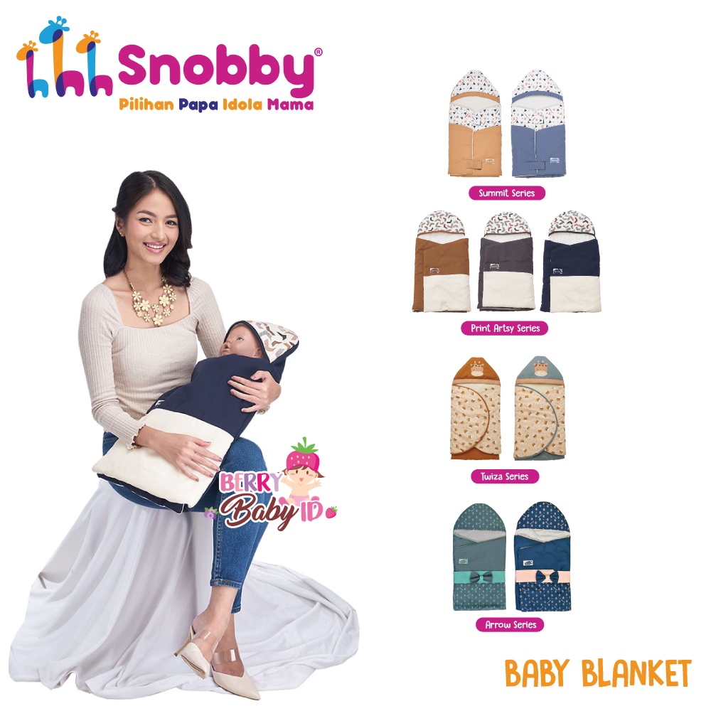 Snobby Blanket Selimut Topi Bayi 0-6 Bulan Summit Artsy Twiza Arrow Series Berry Mart