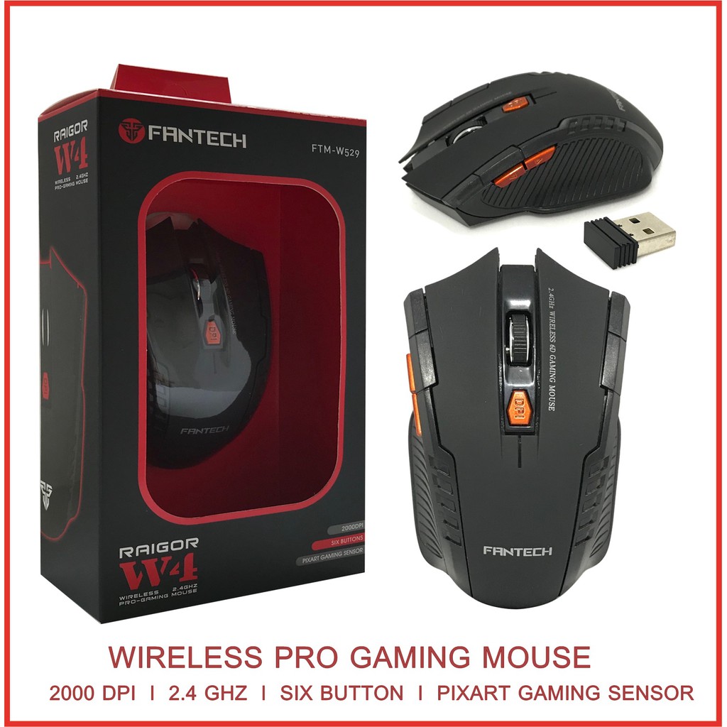  Mouse  Gaming Wireless Fantech  RAIGOR W4 2 4  GHZ Shopee 