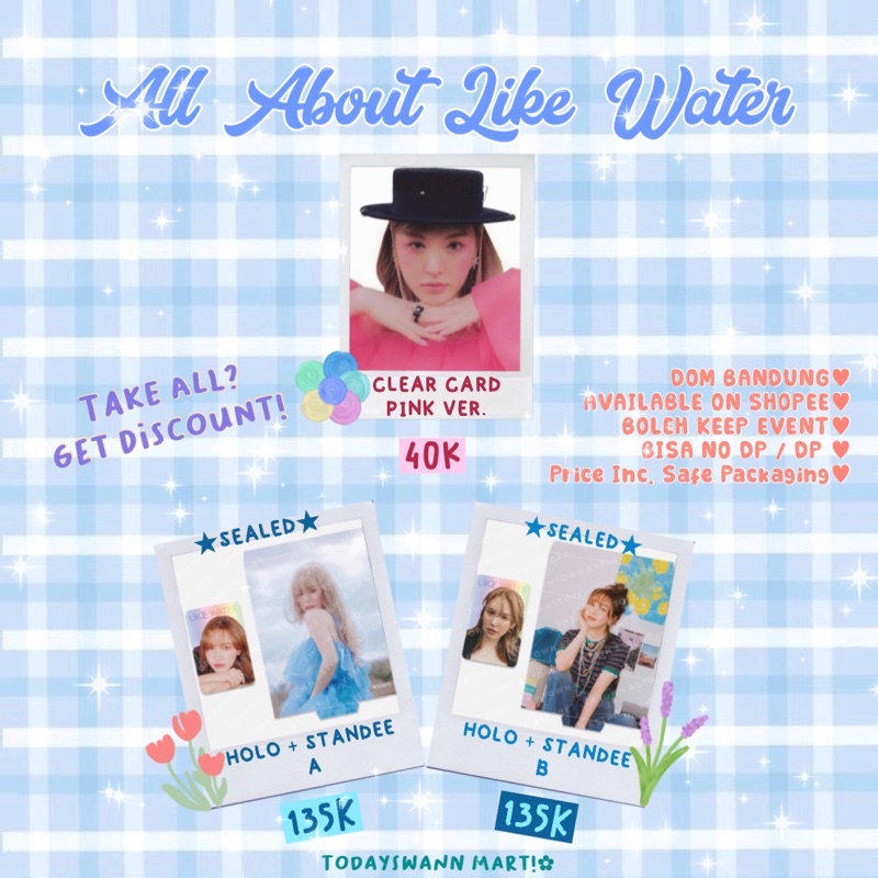 OFFICIAL RED VELVET WENDY PHOTOCARD HOLO STANDEE LIKE WATER PC SEALED