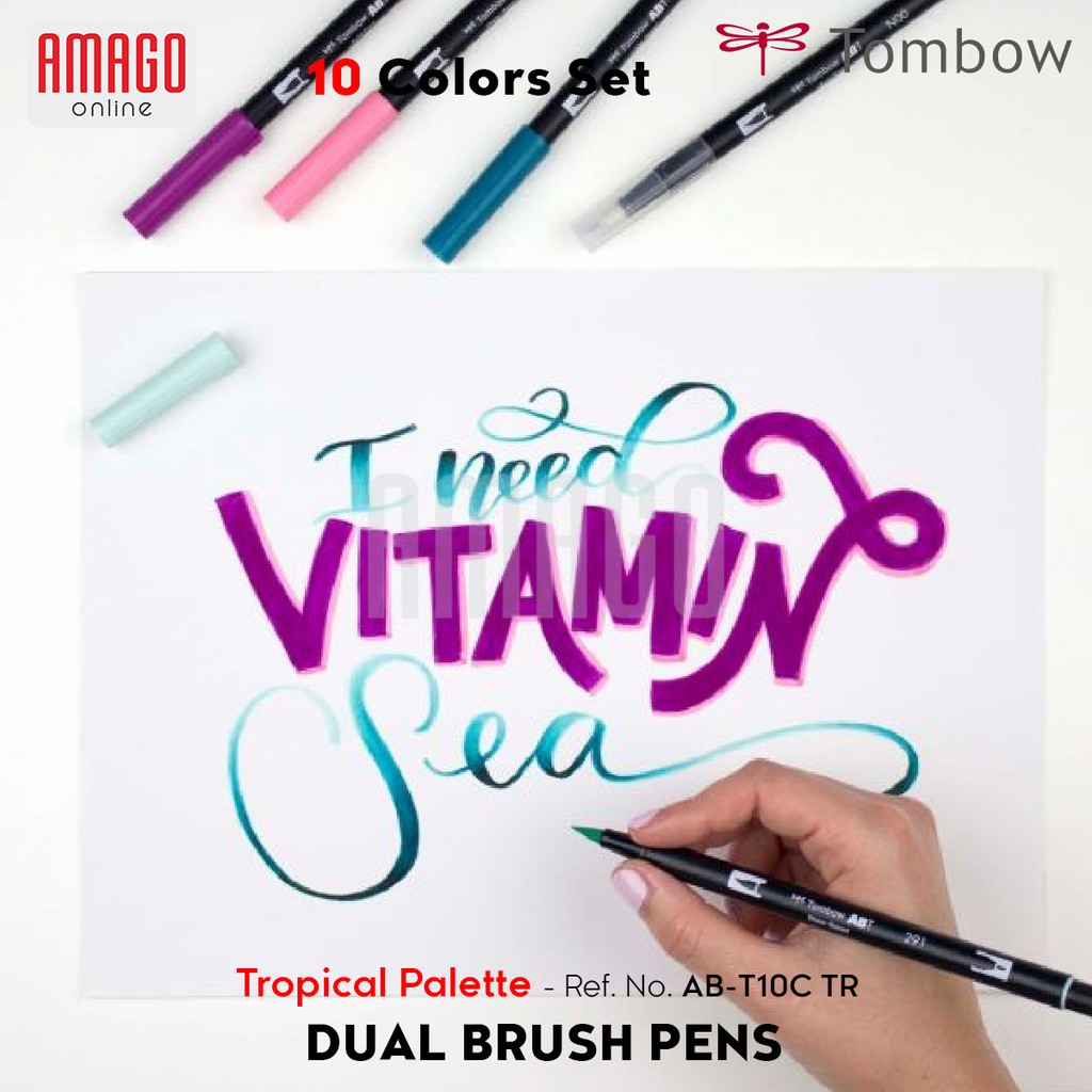 TOMBOW Dual Brush Pens - TROPICAL Palette of 10 colors - AB-T10C TR