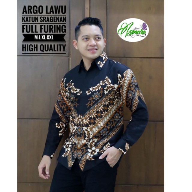 Batik Pria Argo Lawu Full Furing Katun Halus Sragenan Ori Solo