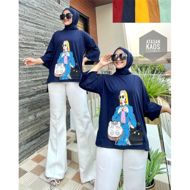 PGMTA KAOS COMBED WANITA KEKINIAN MURAH TANAH ABANG SERI WARNA KAOS OVERSIZE WANITA VIRAL