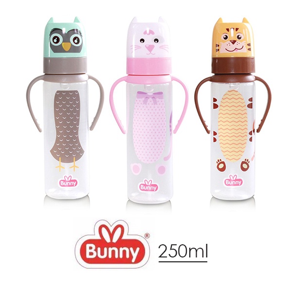 Botol Susu Dot Anak Lusty Bunny Karakter Feeding Bottle With Handle 125ml &amp; 250ml