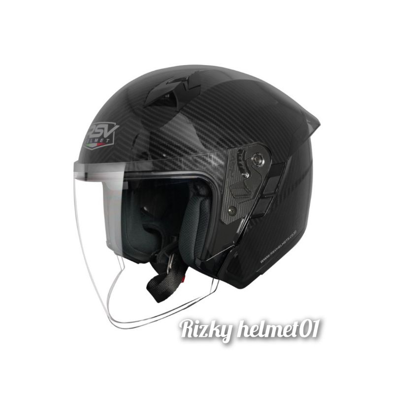 helm half face rsv sv 300 carbon glossy double visor