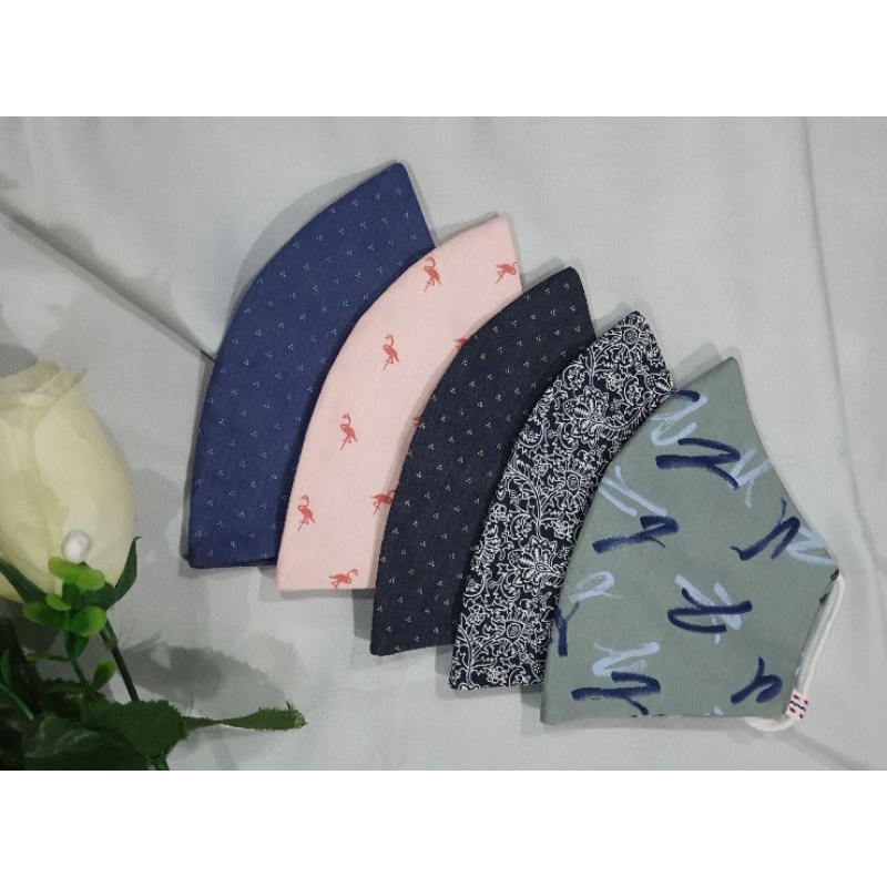 Masker Kain Non Medis 3ply Dewasa Motif Model Duckbill Earloop Adjustable Stopper