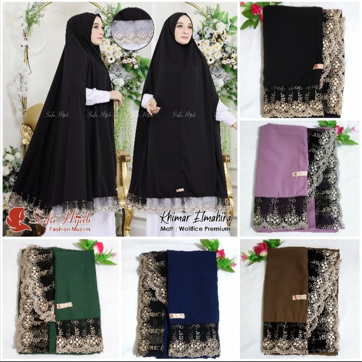 Khimar Terbaru Khimar Elmahira Hijab Syari Renda Jilbab Instan Syari Wolfis Premium Safa Hijab