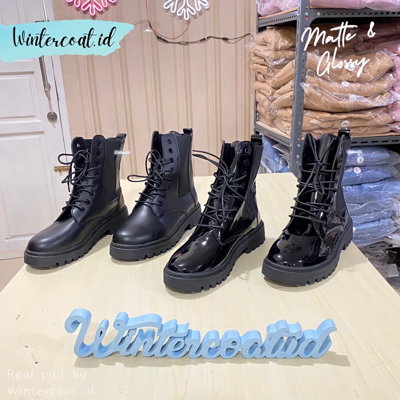 Boots wanita import fashion korea irene sepatu cewek boot autumn winter