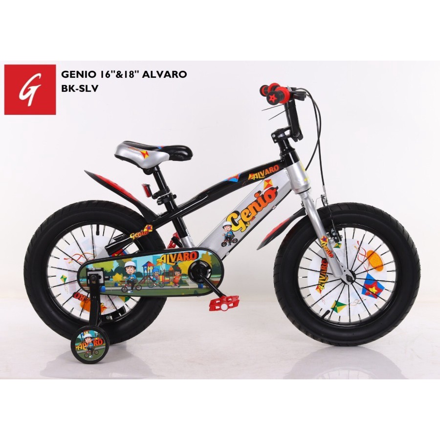 Sepeda Anak Cowok BMX Mini Genio Alvaro 16 18 inch Roda 4 SNI Garansi-2
