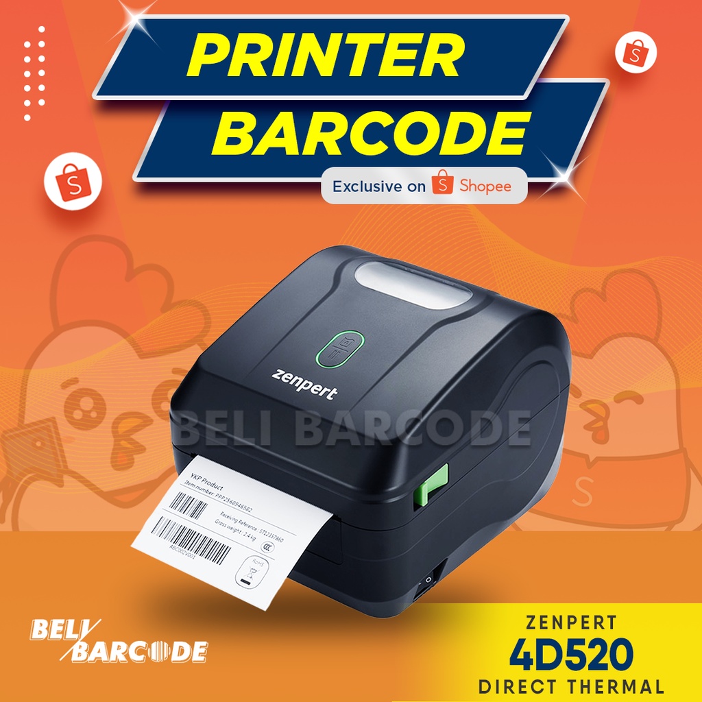 Printer Label TSC Zenpert 4D520 Cetak Barcode Direct Thermal USB