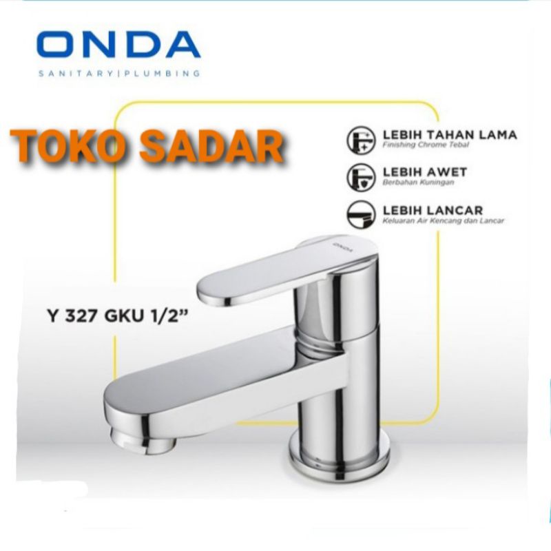 ONDA Y327GKU kran wastafel kuningan ½"