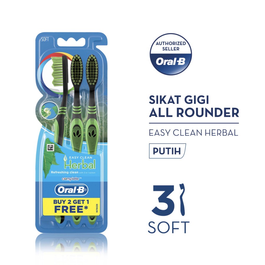 Oral-B Sikat Gigi Easy Clean Herbal 3's Oral B