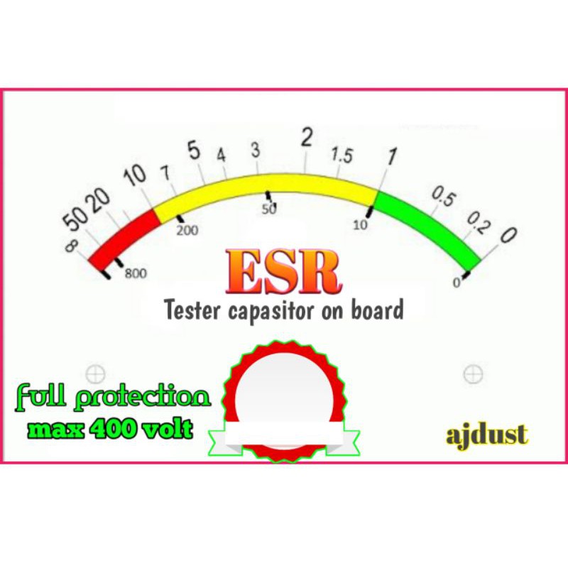 4 buah Sticker ESR meter analog