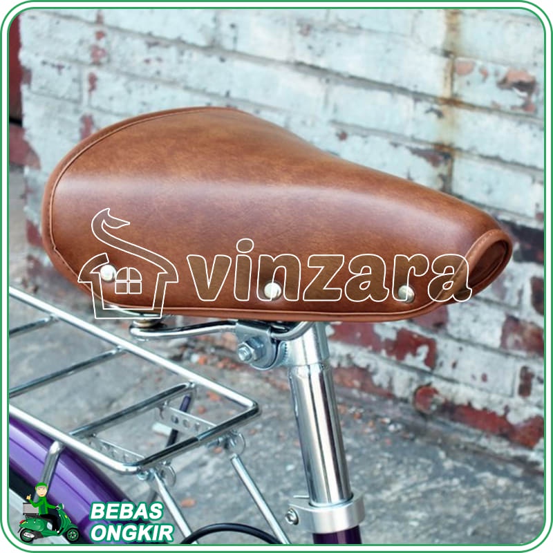 SADEL KULIT PER PEGAS PU LEATHER VINTAGE sepeda ROAD mtb MINION lipat folding ontel ONTHEL jadul