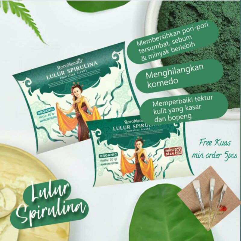 Lulur Pemutih Badan dan Wajah Roromendut Spirulina Pemutih Alami BPOM