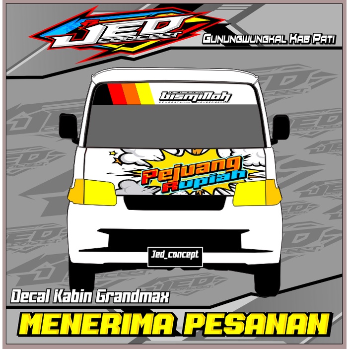 decal kabin grandmax / stiker kabin belakang grandmax / decal pick up