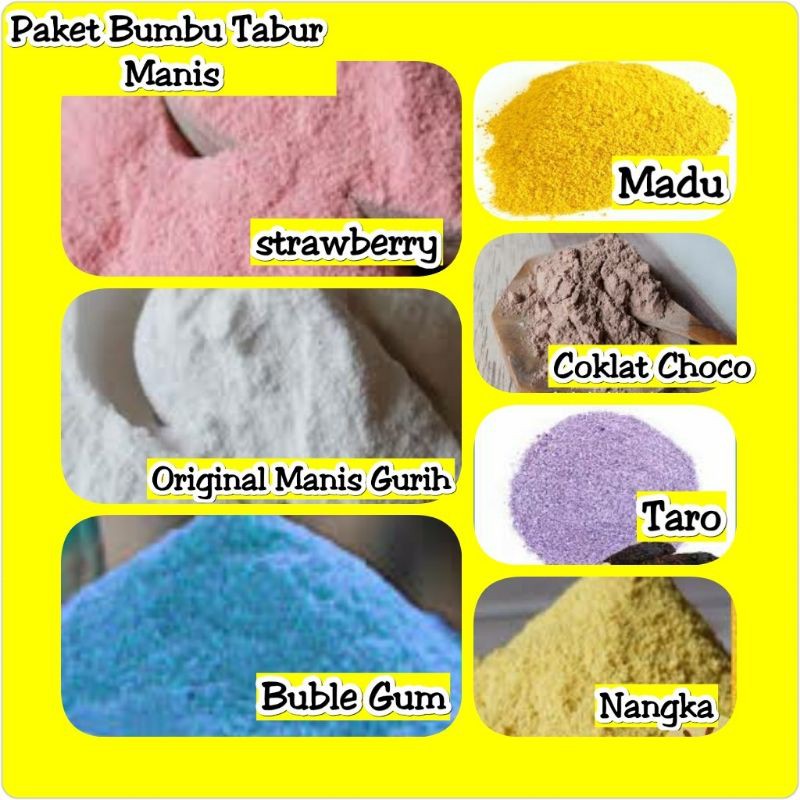 

Bumbu tabur super rasa manis ( beli 5 free 1 bks )