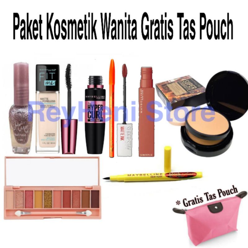 Make Up Maybelline Komplit / Make Up wanita Komplit / Make Up Murah / Make Up lengkap Gratis Tas