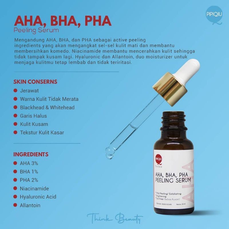 Pipiqiu Face Peeling Solution Serum Muka AHA BHA PHA 20 ml