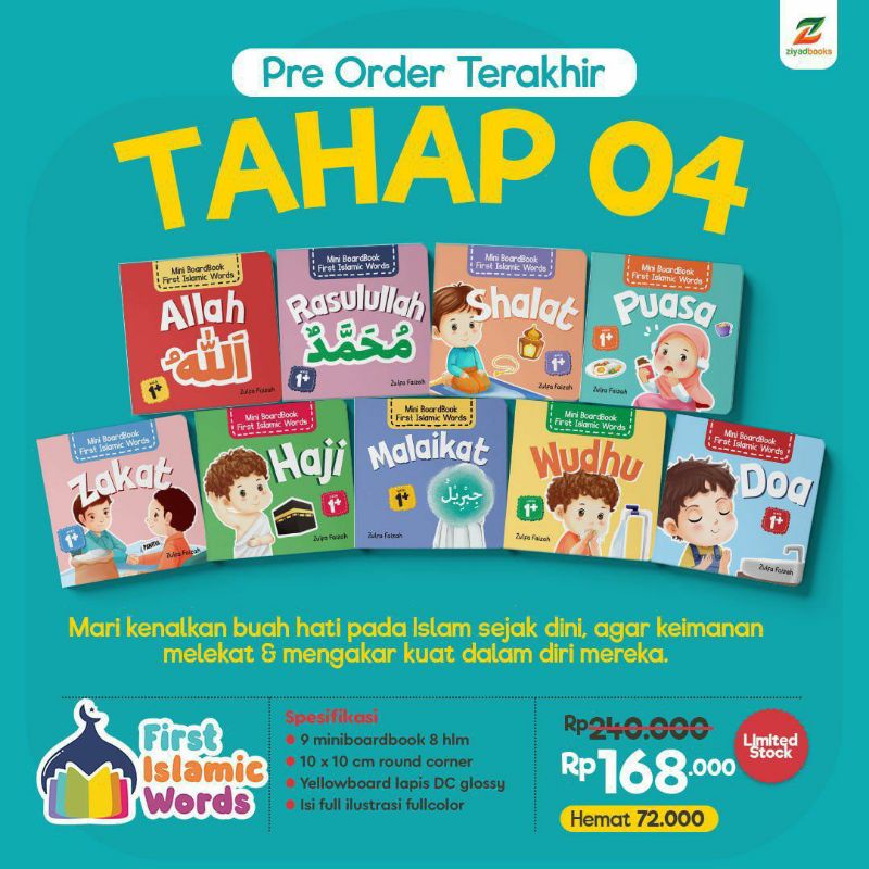 

buku Boardbook First Islamic words Ziyad Asli buku anak boardbook