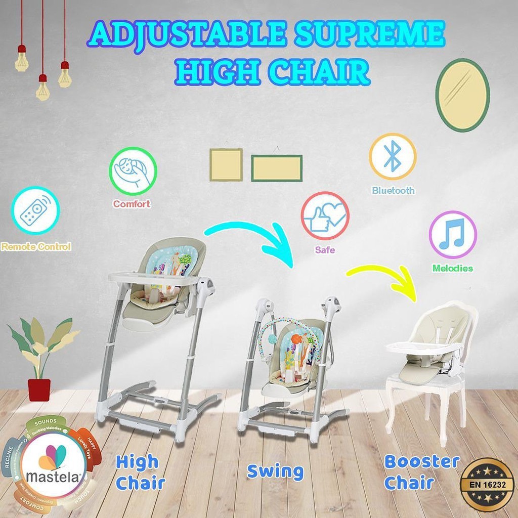 Mastela Adjustable Supreme High Chair 3 in 1