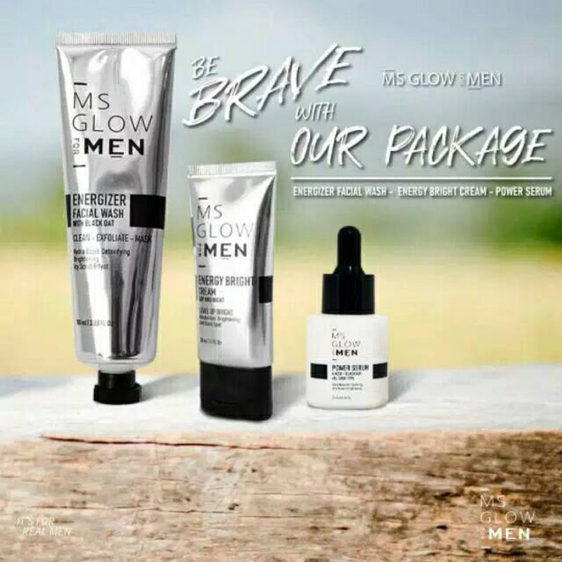 MS GLOW FOR MEN - PAKET 3IN1 - ORIGINAL 100% -  CREAM WAJAH PRIA