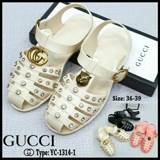 gucci jelly sandals pink