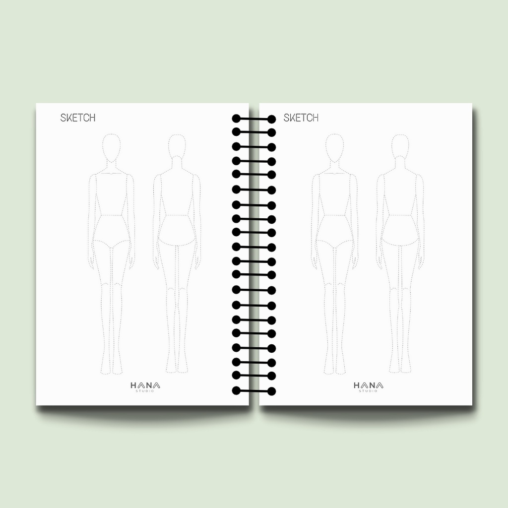 

Isi Binder Fashion Design Sketch Template A5