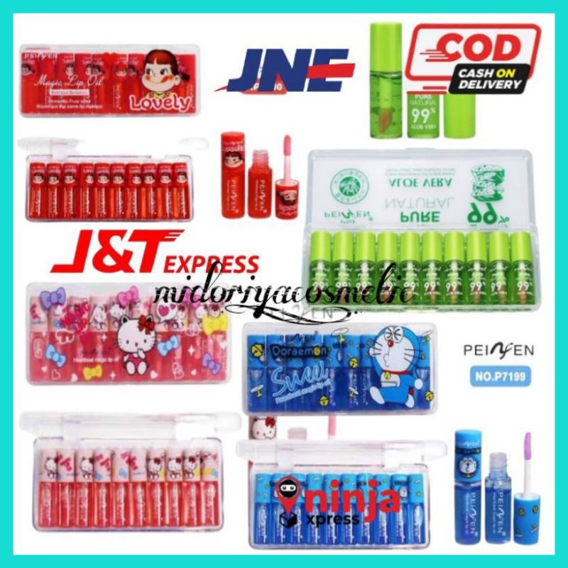 LIPGLOSS LIPSTICK LIPTINT LIPCREAM LIPEN LIP GLOSS PEIYEN MINI BENING ALOE VERA/ HELLO KITTY/ DORAEM