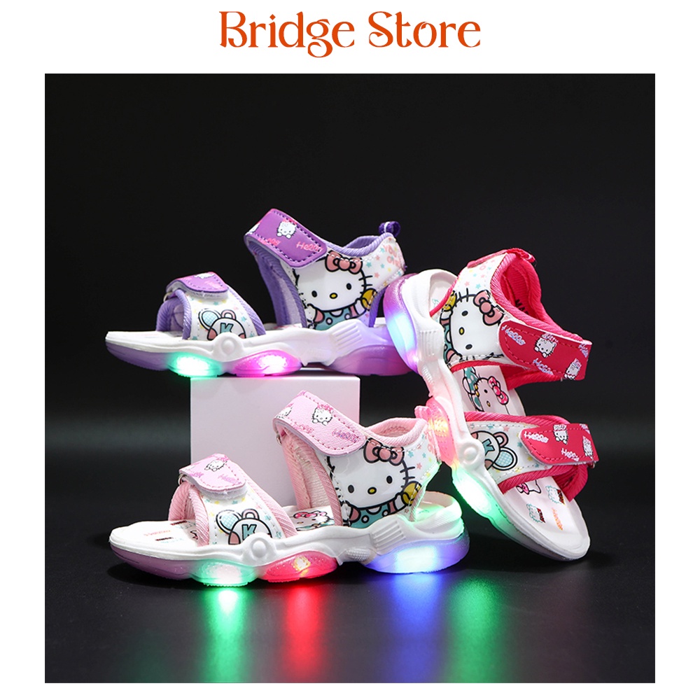 Sepatu  SANDAL Anak Perempuan LED IMPORT Model Terbaru HELLO KITTY 002