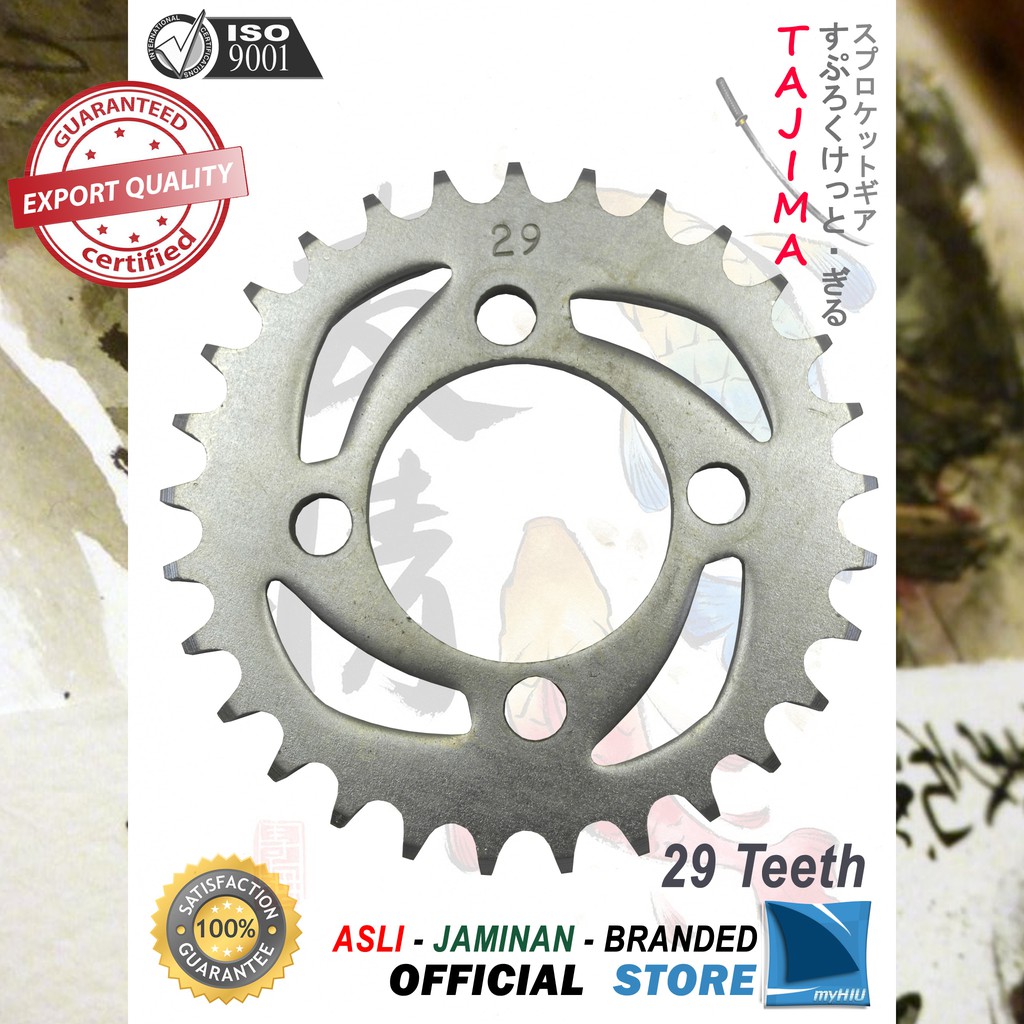 Gigi Tarik 28T ~ 39T KAWASAKI Kaze / R / R New Gir Belakang - Rear Sprocket Gear TAJIMA-428-29T