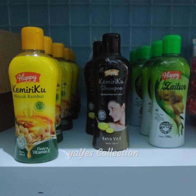 Happy kemiriku minyak rambut 100 ml shampoo zaitun sampo shampo