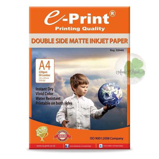 

Cuci Gudang Awal Tahun E-print double side matte inkjet paper 220 gsm/50 lbr kertas inkjet Cuci Gudang Awal Tahun