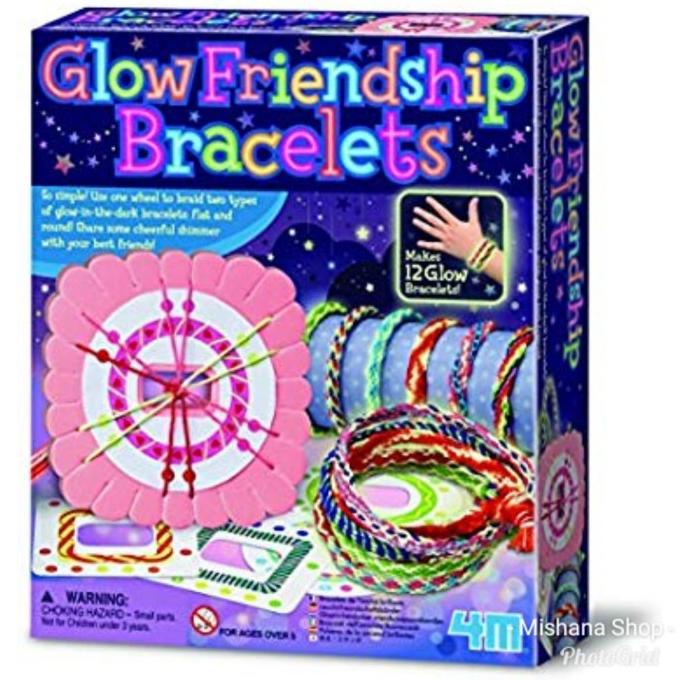 Mainan Kreatif Buat Gelang Anak 4M Glow Friendship Bracelet KidzMaker