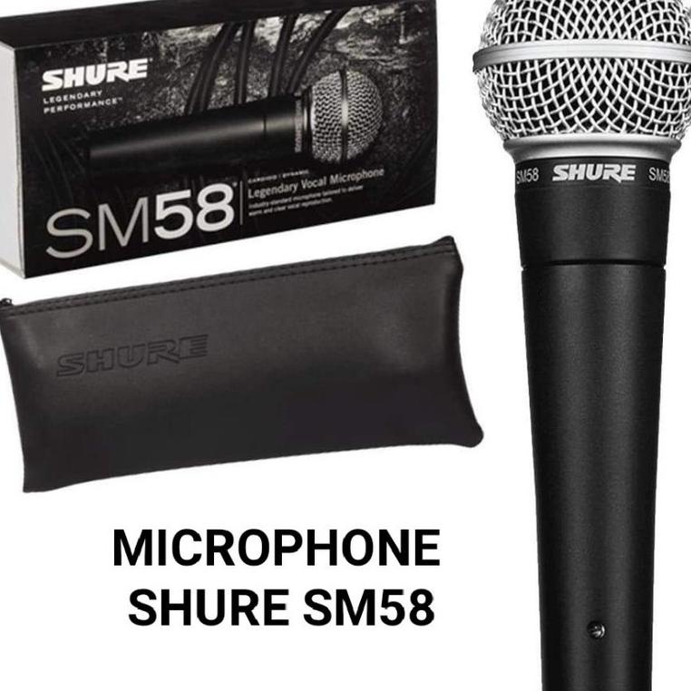 MICROPHONE SHURE SM 58 MIKROFON SHURE SM-58 MIC KABEL SM58 VOCAL DYNAMIC MIK MICROPHONE SUDAH TERMAS