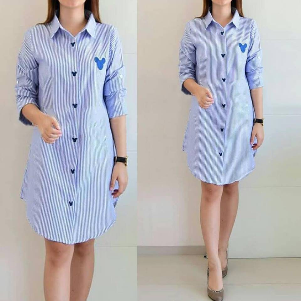 Long kemeja SC beary bahan Katun salur fit to Xl