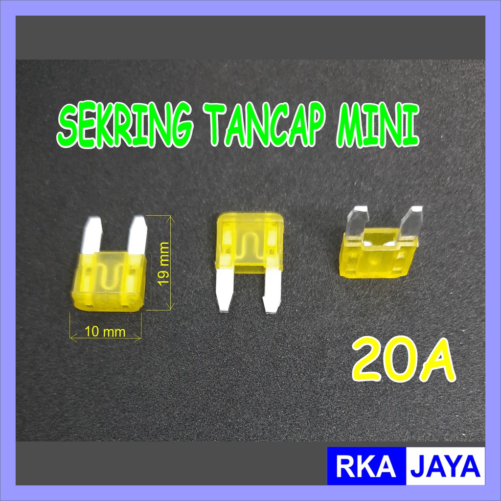 Sekring Tancap Mini 20A Sekring Motor Sekring Mobil Fuse Blade Sekring DX