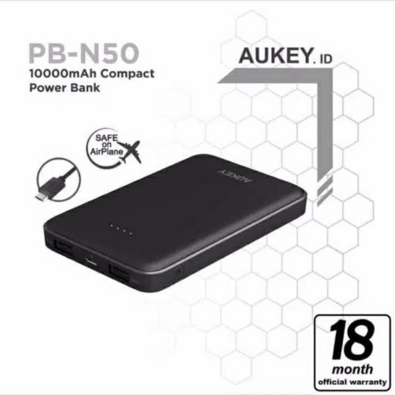 Aukey Power Bank PB N50 10000 mAh Original